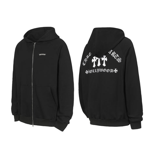 Chrome Hearts Graphic Zip-Up Hoodie