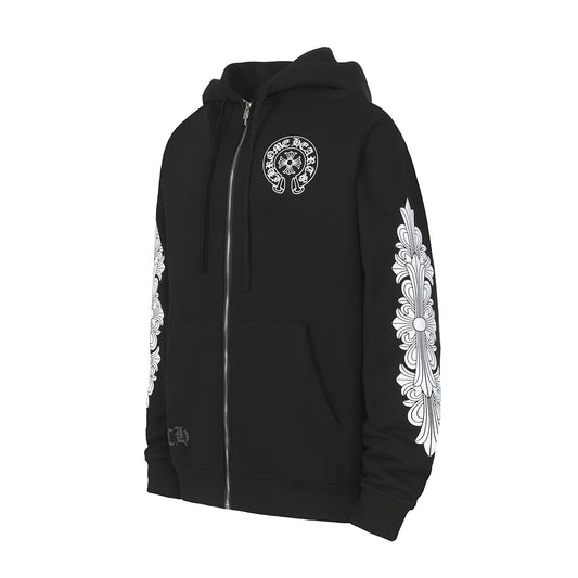 Chrome Hearts Graphic Zip-Up Hoodie
