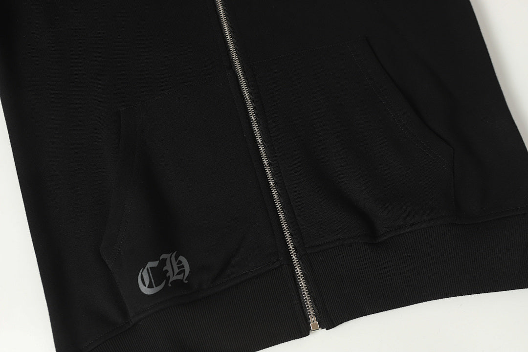 Chrome Hearts Graphic Zip-Up Hoodie