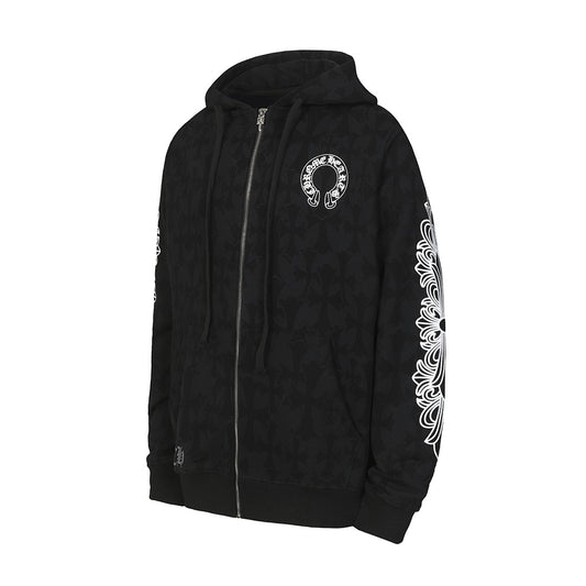 Chrome Hearts Graphic Zip-Up Hoodie