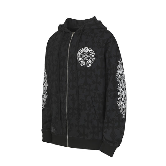 Chrome Hearts Graphic Zip-Up Hoodie
