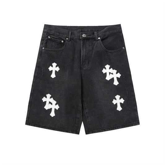 Chrome Hearts Distressed Denim Jeans | Stretch Tapered Fit