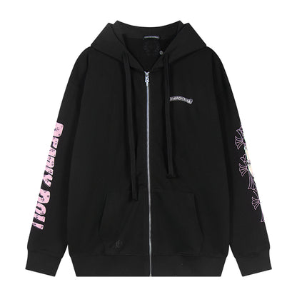 Chrome Hearts Graphic Zip-Up Hoodie