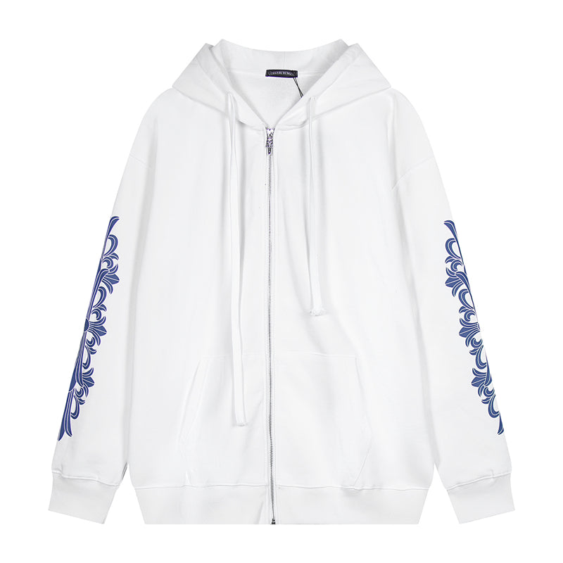Chrome Hearts Graphic Zip-Up Hoodie