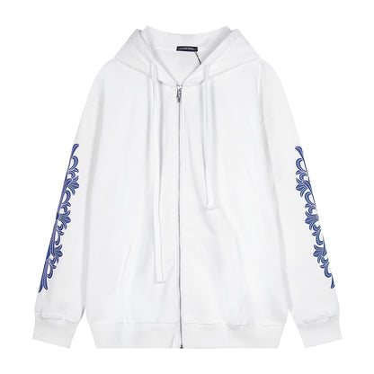 Chrome Hearts Graphic Zip-Up Hoodie