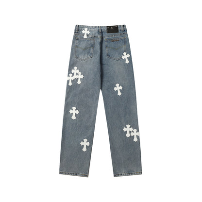 Chrome Hearts Distressed Denim Jeans | Stretch Tapered Fit