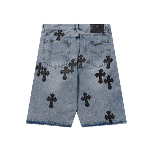 Chrome Hearts Distressed Denim Jeans | Stretch Tapered Fit