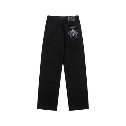 Chrome Hearts Distressed Denim Jeans | Stretch Tapered Fit