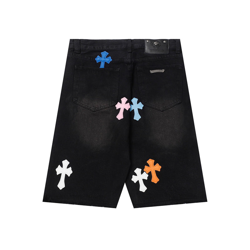 Chrome Hearts Distressed Denim Jeans | Stretch Tapered Fit