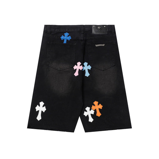 Chrome Hearts Distressed Denim Jeans | Stretch Tapered Fit