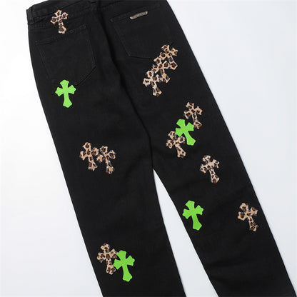 Chrome Hearts Distressed Denim Jeans | Stretch Tapered Fit