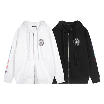 Chrome Hearts Graphic Zip-Up Hoodie
