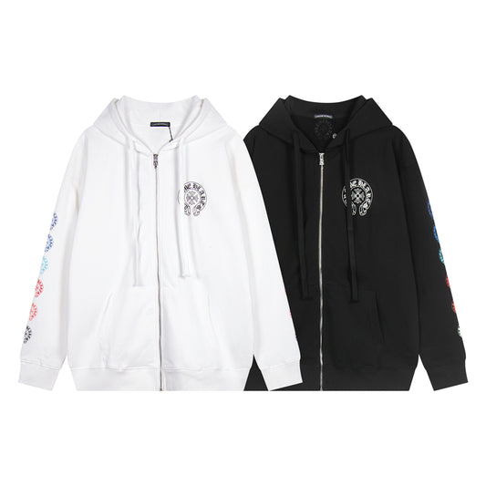 Chrome Hearts Graphic Zip-Up Hoodie