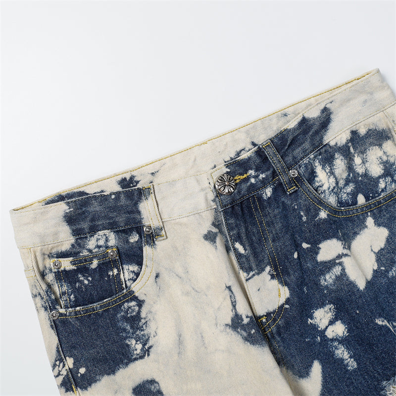 Chrome Hearts Distressed Denim Jeans | Stretch Tapered Fit