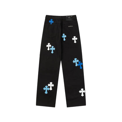 Chrome Hearts Distressed Denim Jeans | Stretch Tapered Fit