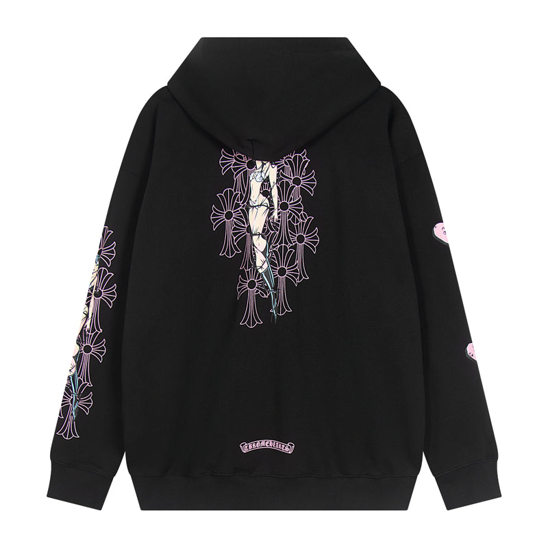 Chrome Hearts Graphic Zip-Up Hoodie