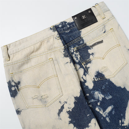 Chrome Hearts Distressed Denim Jeans | Stretch Tapered Fit
