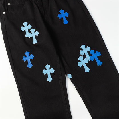 Chrome Hearts Distressed Denim Jeans | Stretch Tapered Fit