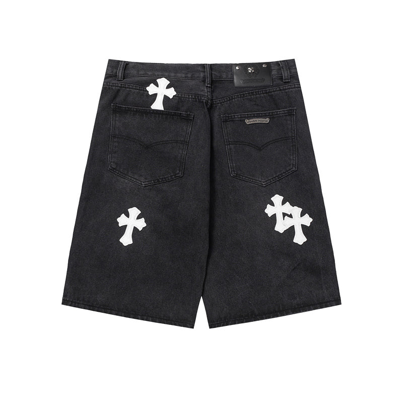 Chrome Hearts Distressed Denim Jeans | Stretch Tapered Fit