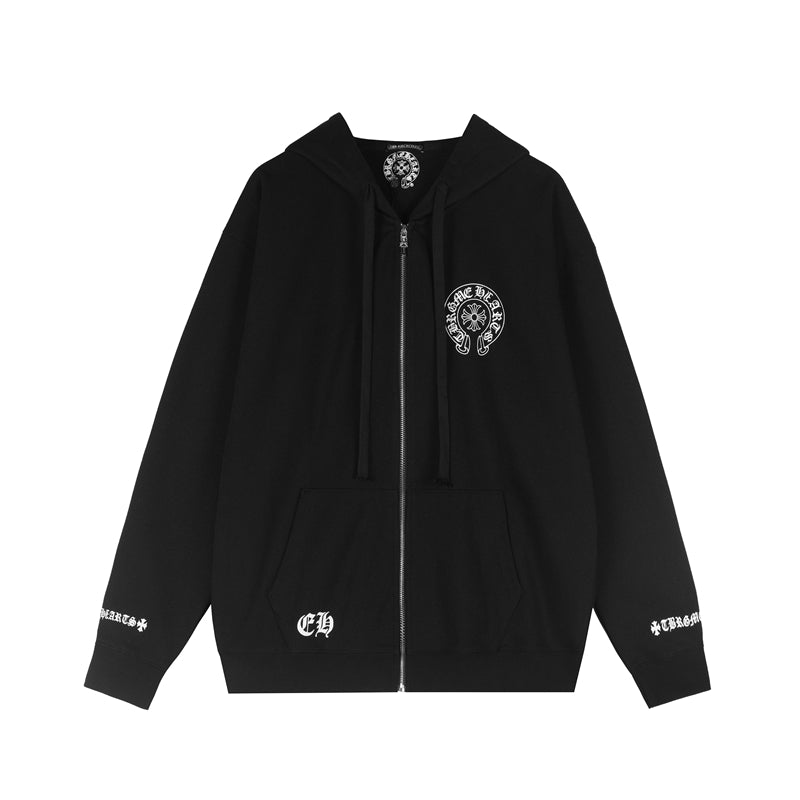 Chrome Hearts Graphic Zip-Up Hoodie