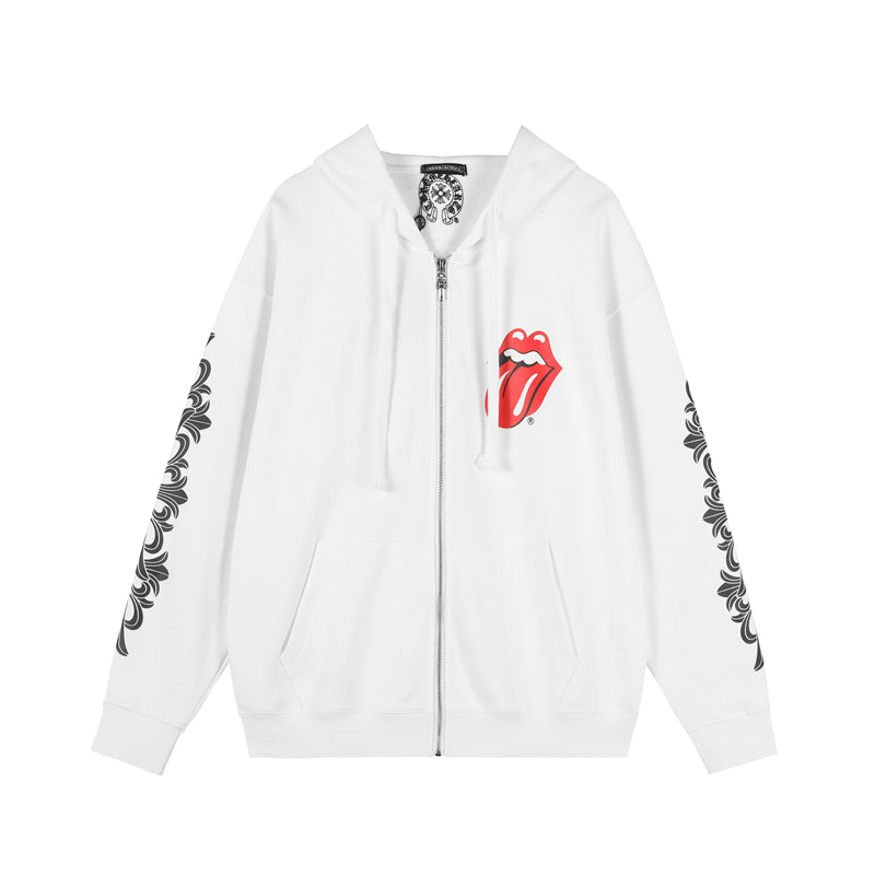 Chrome Hearts Graphic Zip-Up Hoodie