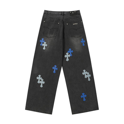 Chrome Hearts Distressed Denim Jeans | Stretch Tapered Fit