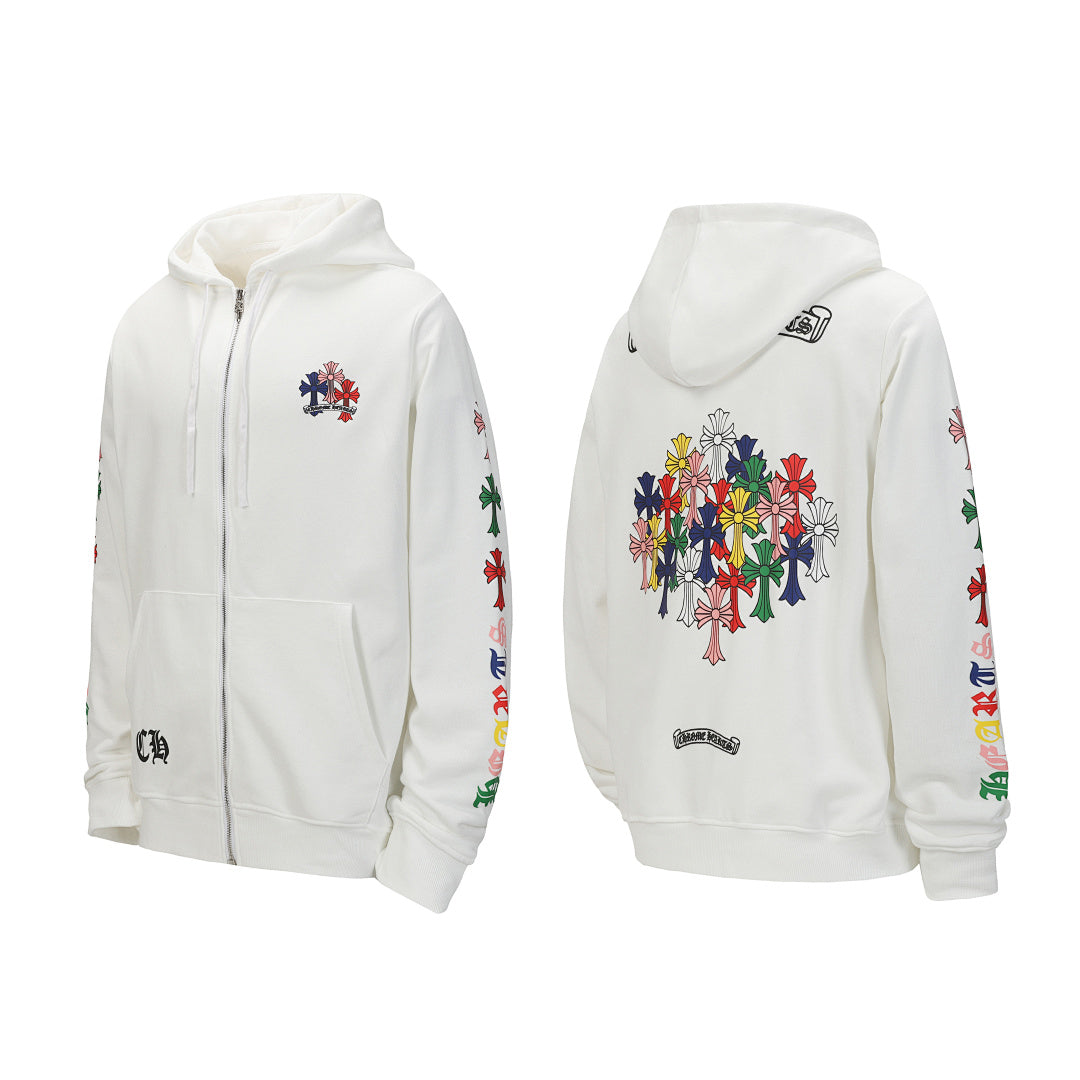 Chrome Hearts Graphic Zip-Up Hoodie