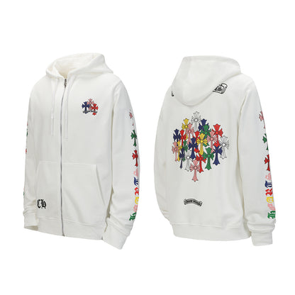Chrome Hearts Graphic Zip-Up Hoodie