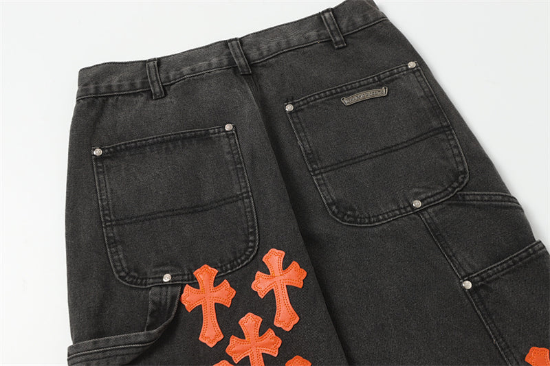 Chrome Hearts Distressed Denim Jeans | Stretch Tapered Fit
