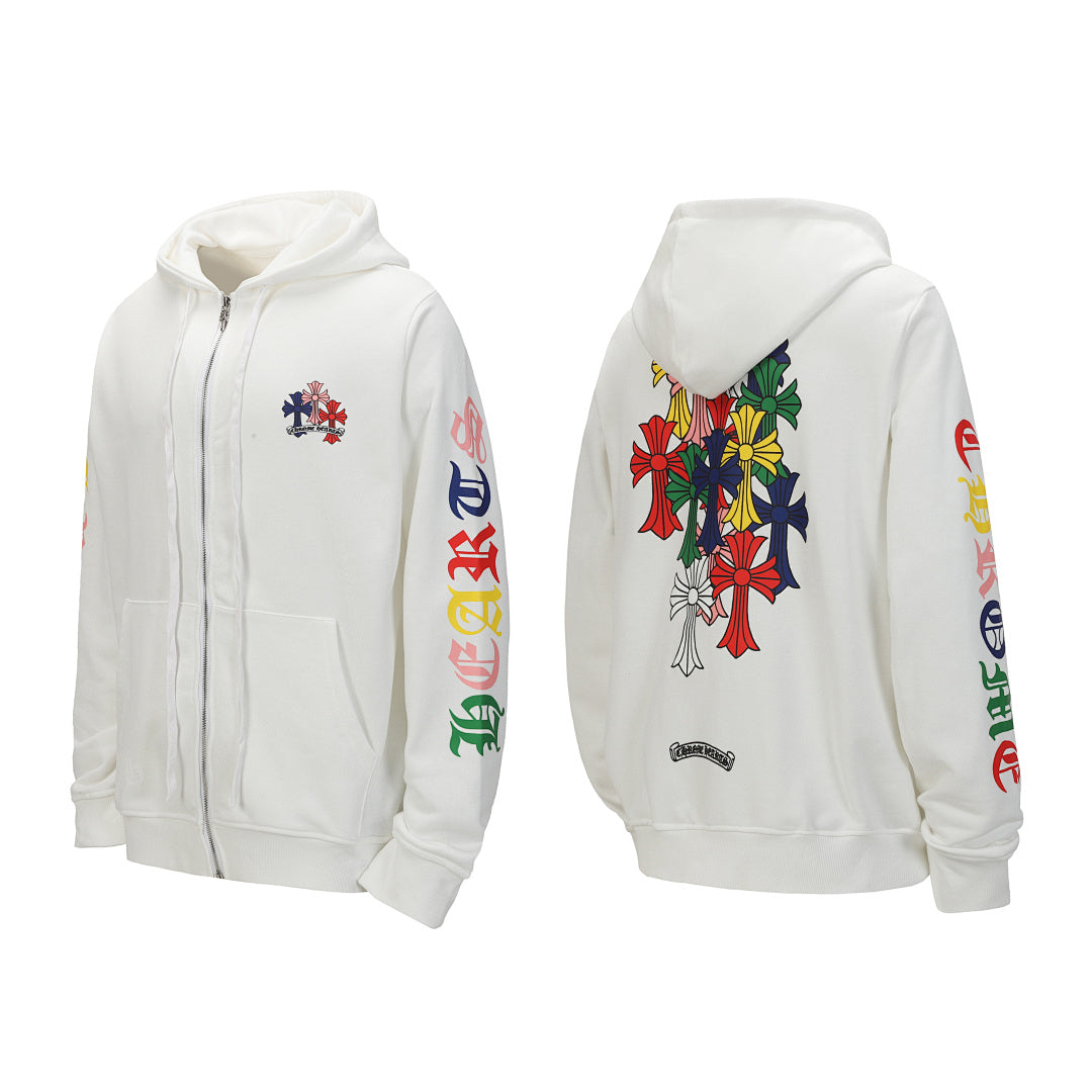 Chrome Hearts Graphic Zip-Up Hoodie