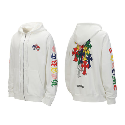 Chrome Hearts Graphic Zip-Up Hoodie