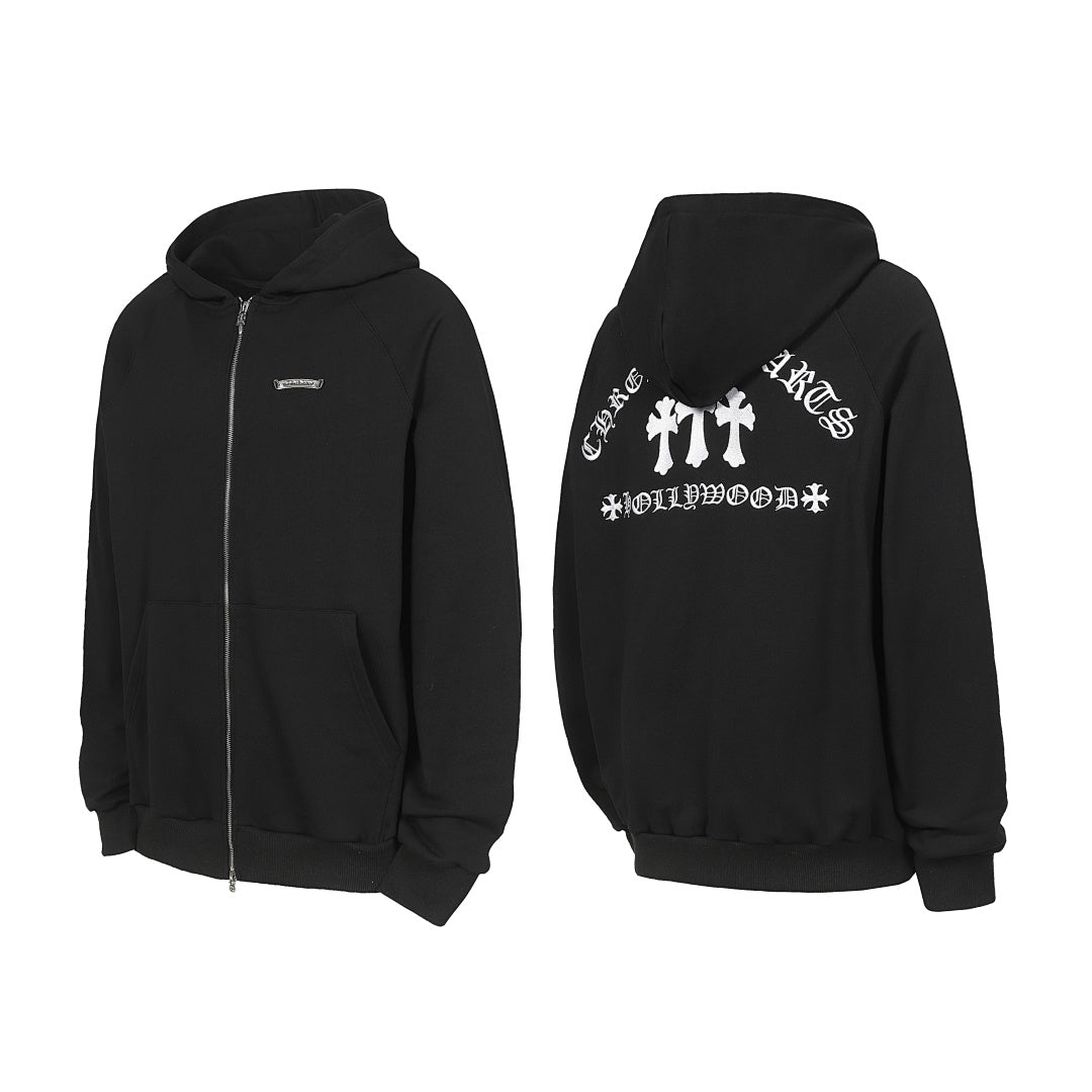Chrome Hearts Graphic Zip-Up Hoodie