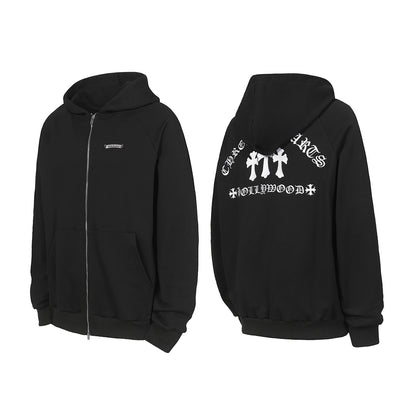 Chrome Hearts Graphic Zip-Up Hoodie