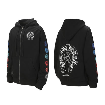 Chrome Hearts Graphic Zip-Up Hoodie