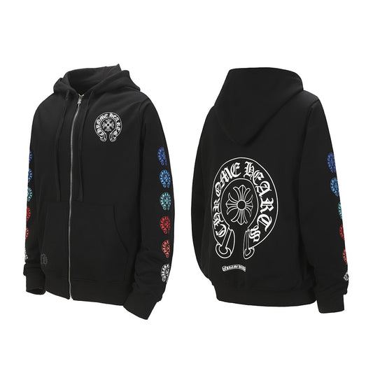 Chrome Hearts Graphic Zip-Up Hoodie