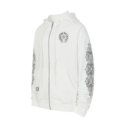 Chrome Hearts Graphic Zip-Up Hoodie