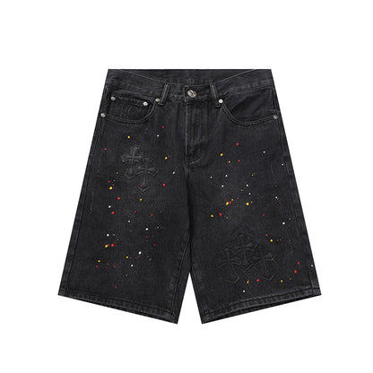 Chrome Hearts Distressed Denim Jeans | Stretch Tapered Fit