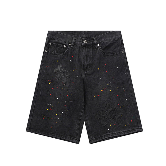 Chrome Hearts Distressed Denim Jeans | Stretch Tapered Fit