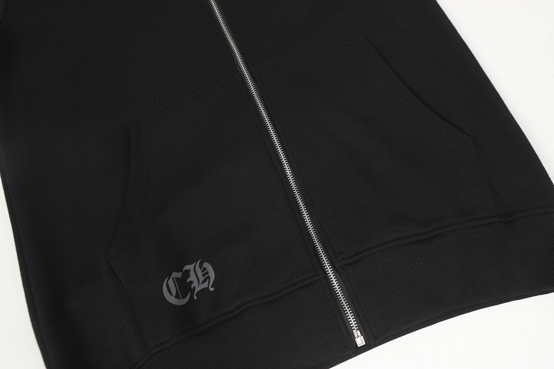 Chrome Hearts Graphic Zip-Up Hoodie