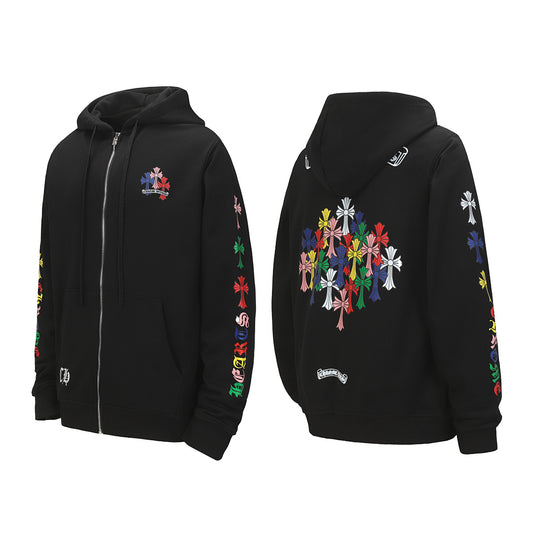 Chrome Hearts Graphic Zip-Up Hoodie