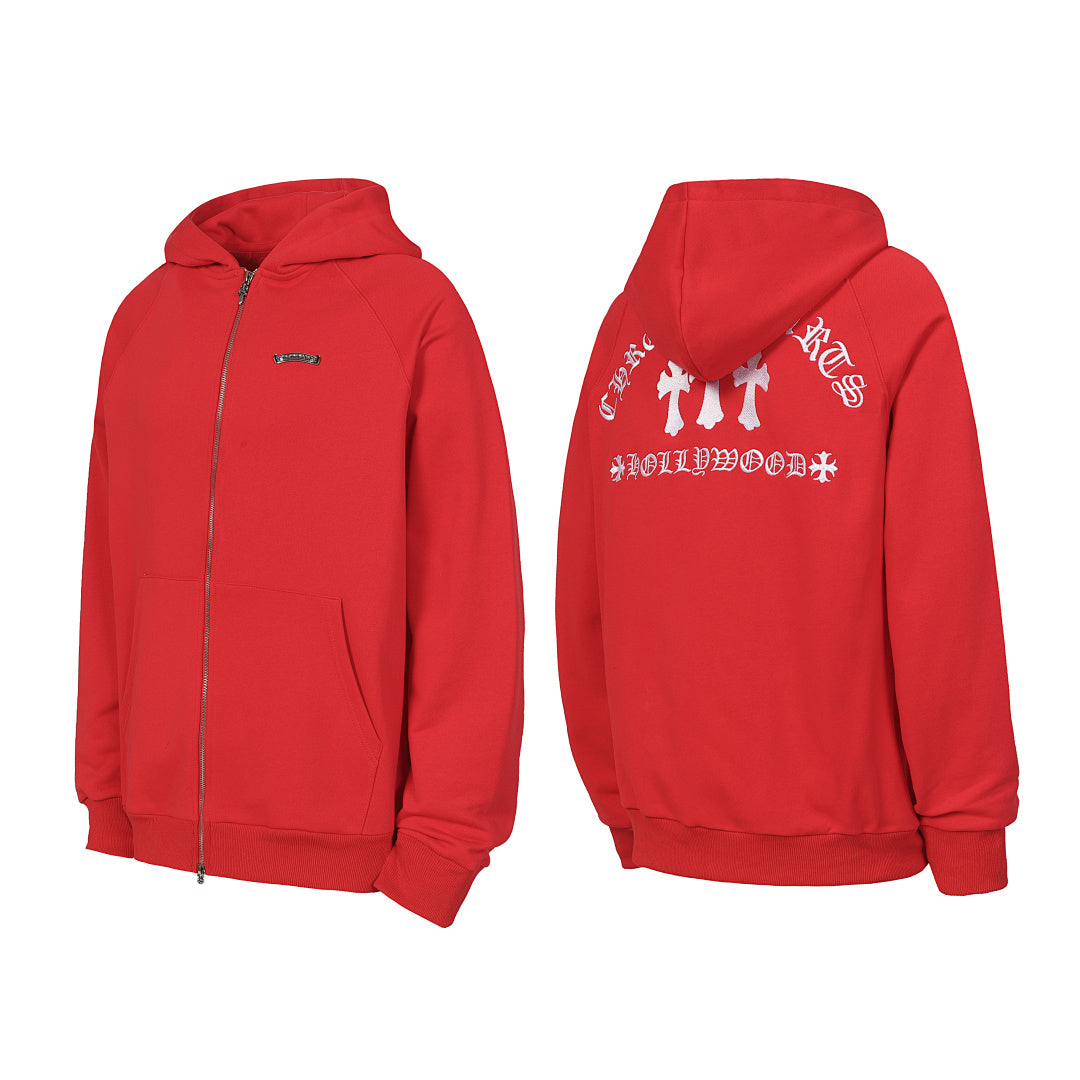 Chrome Hearts Graphic Zip-Up Hoodie