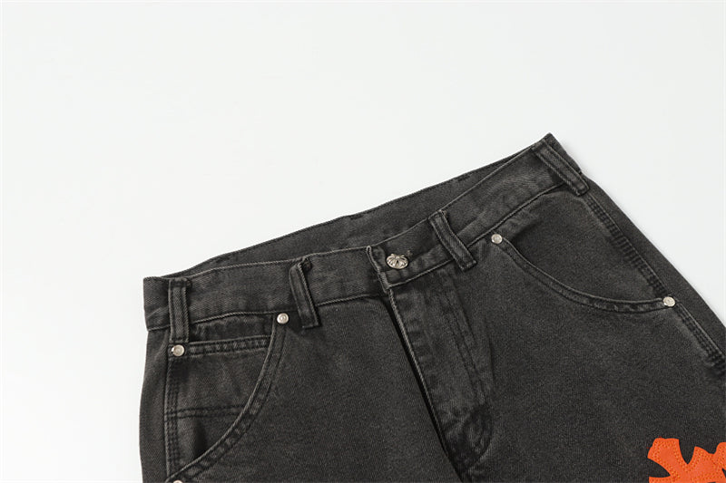 Chrome Hearts Distressed Denim Jeans | Stretch Tapered Fit