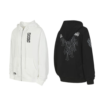 Chrome Hearts Graphic Zip-Up Hoodie