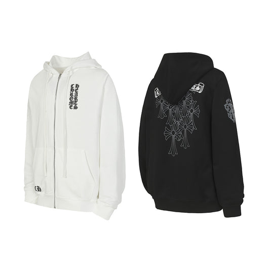 Chrome Hearts Graphic Zip-Up Hoodie