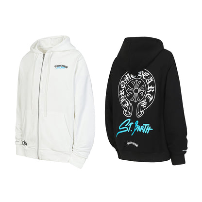 Chrome Hearts Graphic Zip-Up Hoodie