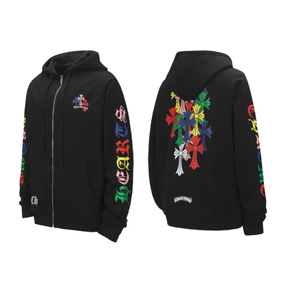 Chrome Hearts Graphic Zip-Up Hoodie