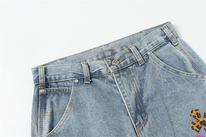 Chrome Hearts Distressed Denim Jeans | Stretch Tapered Fit