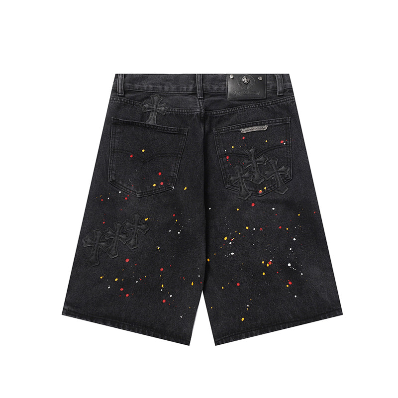 Chrome Hearts Distressed Denim Jeans | Stretch Tapered Fit