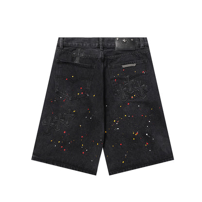 Chrome Hearts Distressed Denim Jeans | Stretch Tapered Fit