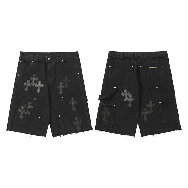 Chrome Hearts Distressed Denim Jeans | Stretch Tapered Fit